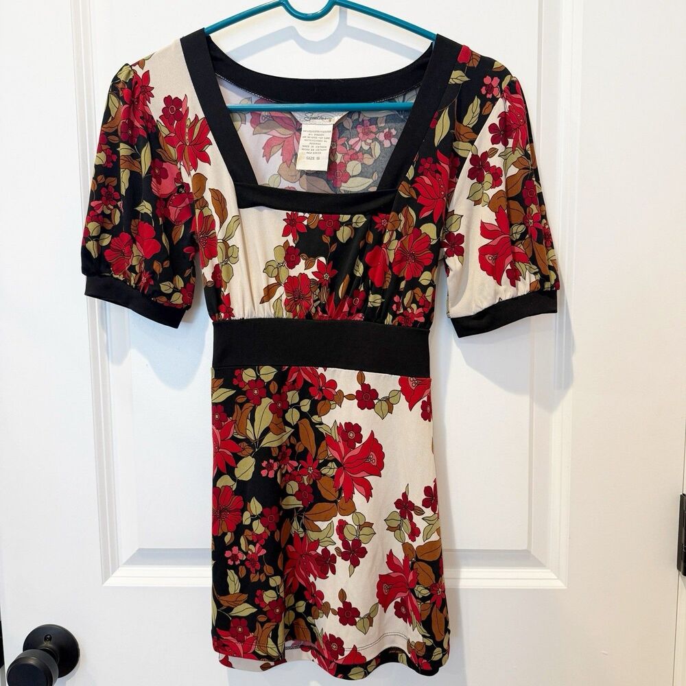Vintage Speechless Y2K Whimsigoth Fairy Grunge Babydoll Top Small‎ Dark Floral
